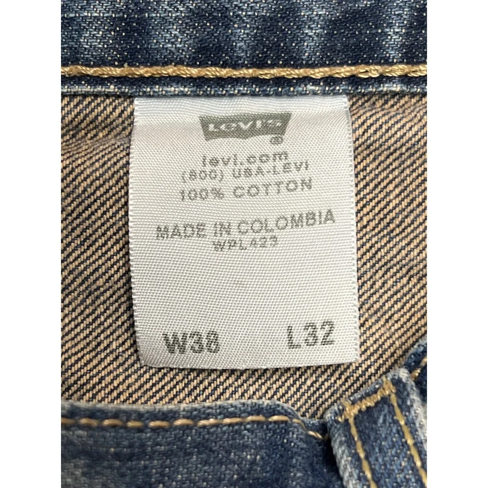 Vintage 501 Original Fit Mens Blue Denim Jeans Straight Leg W38 L32 Medium Wash